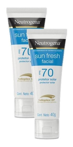 Kit 2 Protetor Solar Neutrogena Sun Fresh Facial Fps 70 40g