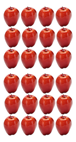 24 Manzanas Artificiales, Fruta Roja Deliciosa Para La Cocin