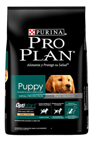 Imagen 1 de 3 de Alimento Pro Plan OptiStart Puppy para perro cachorro de raza mediana sabor pollo/arroz en bolsa de 3kg