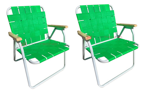 2  Sillon Playero Reposera Plegable De Acero Super Oferta