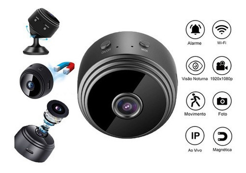 Mini Câmera Escondida Espião Wifi Infravermelho Ip 1080p