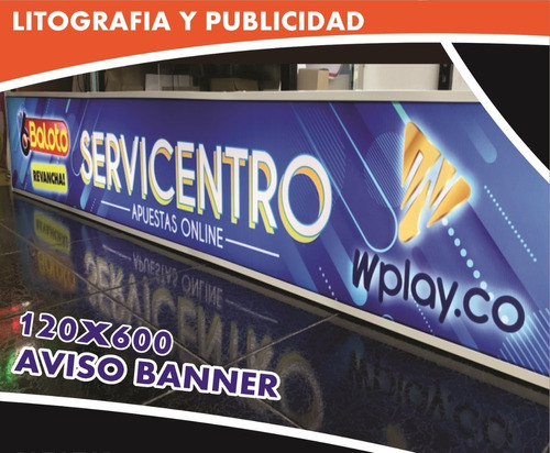 Aviso De Exterior En Marco Metálico 120x600 Banner Laminado