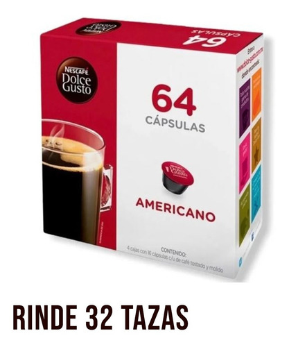 Cápsulas De Café Dolce Gusto Cappuccino 64pz Rinde 32 T