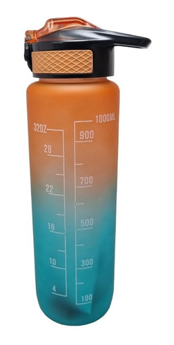 Termo Botella Motivacional 1 Litro Agua Pitillo Stickers
