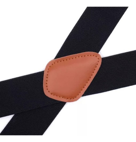 Tirantes Negros Con 4 Clips Y Hebilla Para Hombre Adulto