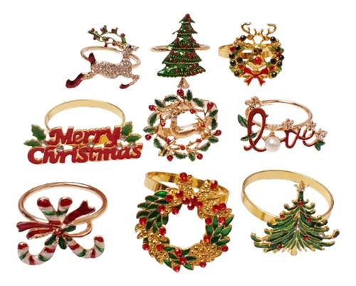 9 Servilleteros Navideños, Anillos Porta Servilletas Para Va