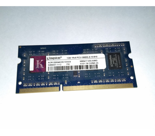 Memoria Ram 1 Gb Kingston Ddr3 Pc3-10600s-9-10-b10 1333mhz