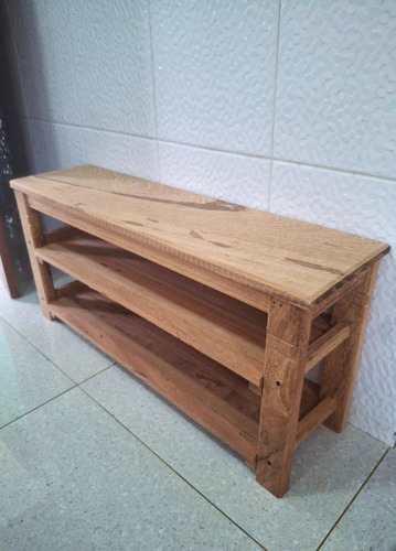 Banco Sapateira Para Hall De Entrada Banheiro Varanda Madeira Demolição Angelim Natural