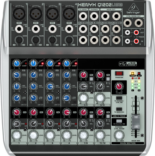 Mesa De Som Behringer Xenyx Q1202usb Mixer + Nf + Garantia - Com Nota Fiscal E Garantia De 2 Anos Proshows!