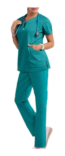 Bata Elástica De Enfermera Cirujana Conjunto Uniforme Médico