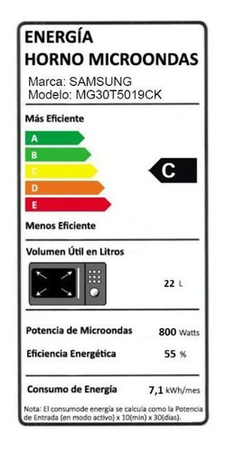 Imagen 5 de 6 de Microondas Grill Fry Negro Con Control Touch 30l Samsung