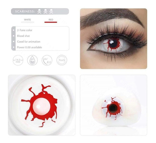 Lentes De Contacto Para Halloween Sangre Vampiro Zombie