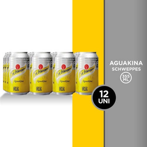 Aguakina Schweppes Lata 355ml 12 Unidades.