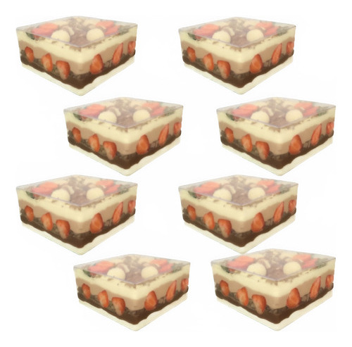 Cake Box Quadrada C/ Tampa Acrílica 2 L Doce Bolo Balas 8und