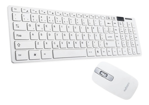 Kit Teclado E Mouse Sem Fio Exbom Bk-s1000 Português Gamer