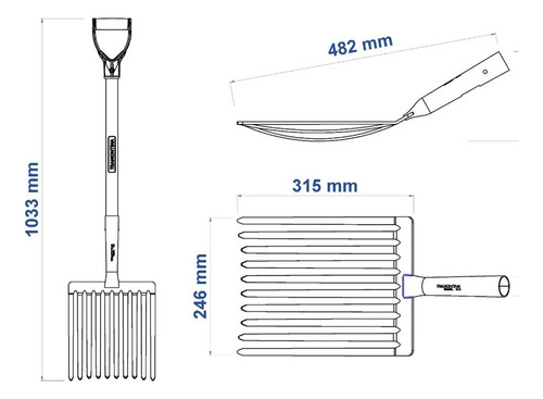Forcado Para Cascalho Tramontina 10 Dentes Com Cabo
