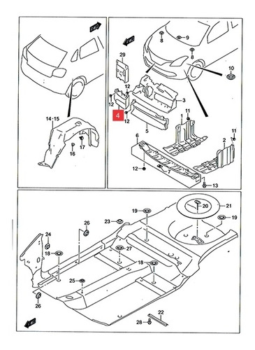 Soporte Interior Careta (inf-der.) Suzuki Baleno Go 2017-19