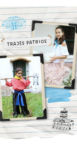 Disfraz Infantil Vendedor Ambulante Época Colonial Full Lunares / Negro 2 (6-7 Años)