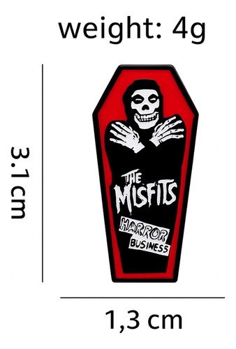 Pin Esmaltado Ataúd The Misfits Estilo Punk Rock Gótico