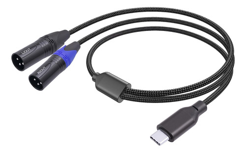 Cable De Audio Usb C A Doble Xlr Macho, 3.3 Pies Usb C A 2 X