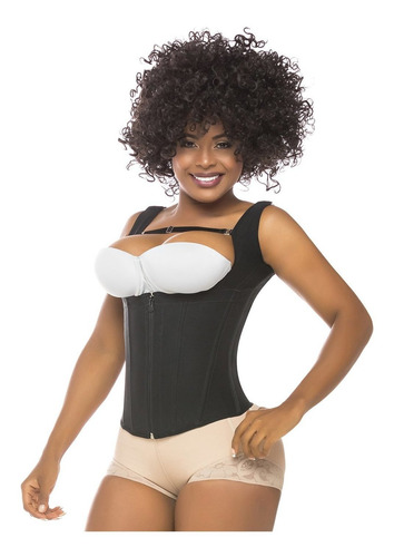 Imagen 4 de 7 de Faja Colombiana Salome Chaleco Moldeador Dama 0314 Negro
