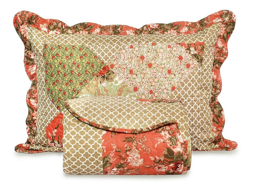 Acolchado Patchwork De Verano King Size + Fundas Almohada