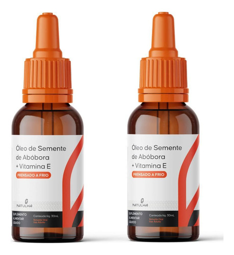 Kit 2x Óleo Semente Abóbora Em Gotas Vitamina E 30 Ml