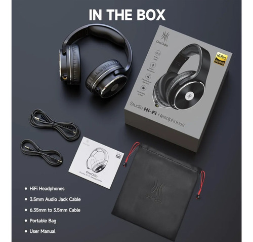 Oneodio Auriculares Con Cable Con Aislamiento De Ruido Negro