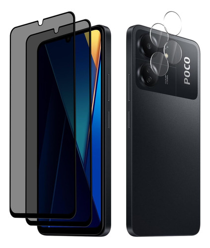 Privacidad Cristal Templado Y Cámara Para Poco C65/redmi 13c