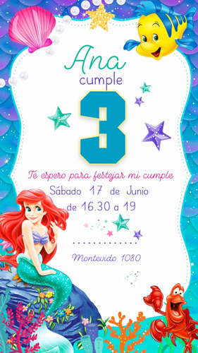 Invitación Digital Cumple Sirenita 01