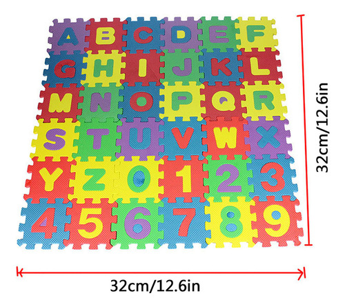 Floor Mat, 36 Unidades, Rompecabezas Con Números Del Alfab Y