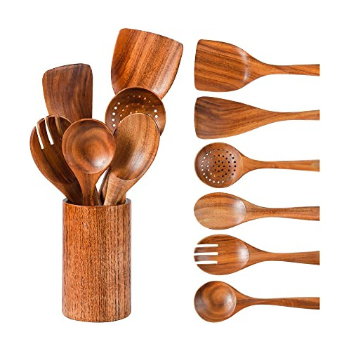 Nayahose Juego De Utensilios De Cocina, Cucharas De Madera