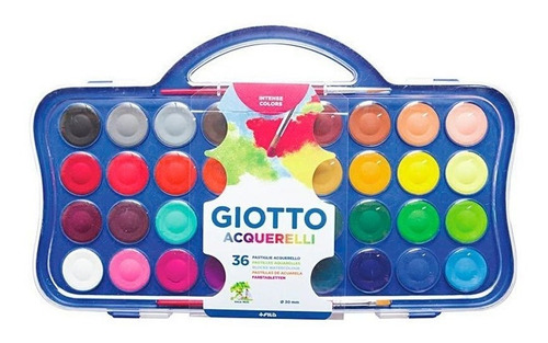 Acuarelas Giotto Acquerelli Pastillas X 36 Colores + Pincel