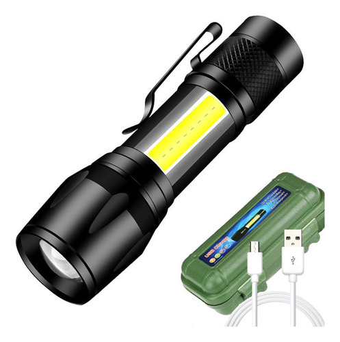 Mini Linterna Tactica Led Recargable Micro Usb Lampara Luz