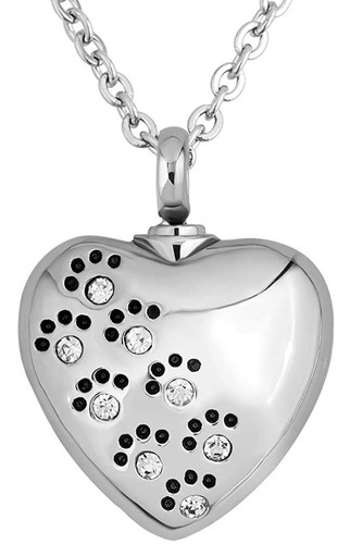  Love Heart Crystal Urn Necklaces Pet Cat Dog Paw Print...