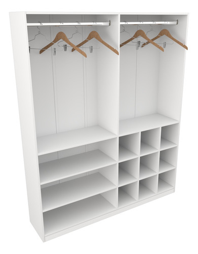 Armário Arara Gaveta Lucia 100% Mdf (cabide Roupa) Cor Branco