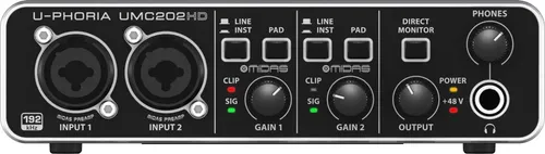 Interface De Áudio Usb Behringer U-phoria Umc202hd, Cor Preta Preto