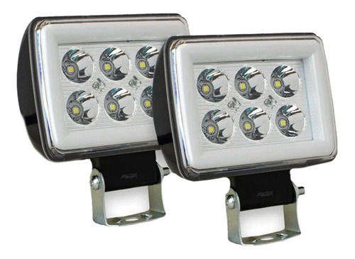 Par Faro Auxiliar Dually 6 Leds Anillo Luminoso Cob Gel