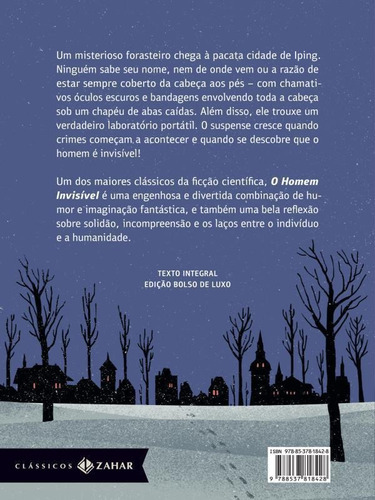 O Homem Invisível: Edição Bolso De Luxo, De Wells, H. G.. Editora Classicos Zahar, Capa Mole, Edição 1ª Edição - 2019 Em Português