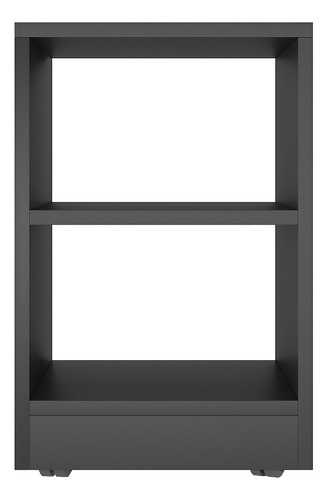 Mesita de noche compacta con decoración de Rodizios, color negro, películas de tiburones
