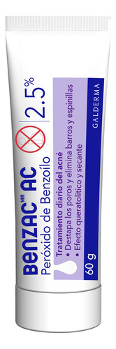 Benzac Ac Gel 2.5% 60gr Gel Galderma Tipo de piel Piel con Acné