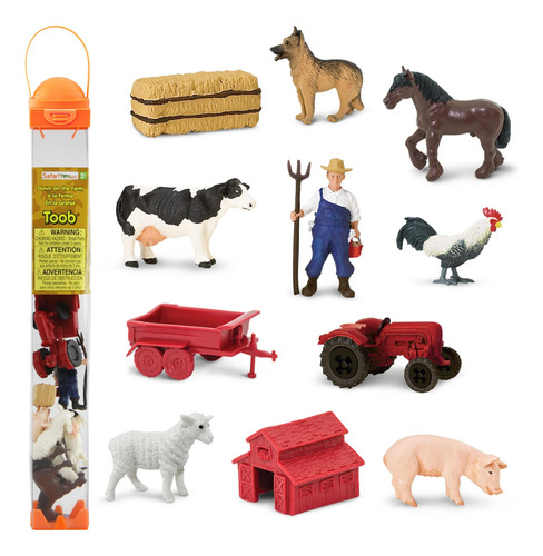 Safari Ltd. Country Farm Toob - Figuras De Vaca, Granjero, .