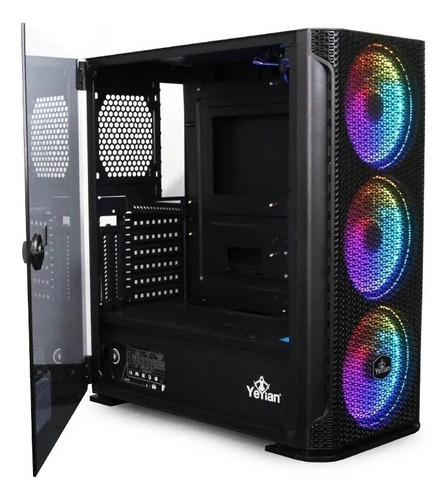 Gabinete Gamer Yeyian Hollow 2500 Atx Sin Fte Ngro Ygh-49703