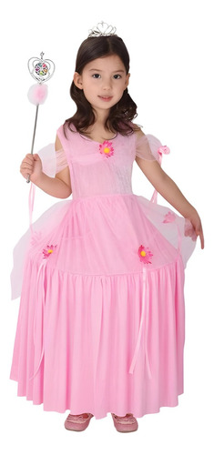 Disfraz Vestido Princesa Rosada Niña Infantil