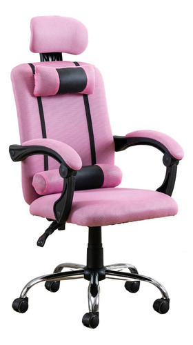 Silla de escritorio Starway WL 01 ergonómica  rosa con tapizado de mesh