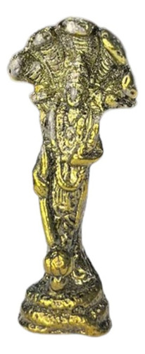 Escultura Deus Supremo Indiano Vishnu 4,5 Cm Em Metal Cor Dourado