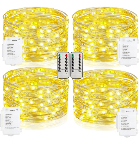 - Paquete De 2 Luces Led De Cadena De Hadas Pilas, 36 P...