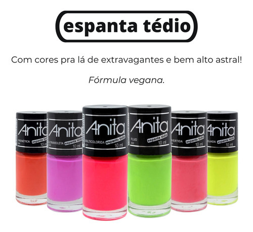 Esmalte Anita Coleção Espanta Tédio Neon Fosco Vegano 10ml Cor Frenética