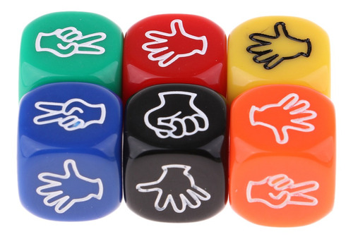 Imagen 5 de 10 de 4x6x Dados De Tijeras De Papel De Piedra Seis Dados De Juego