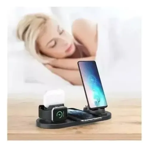 Estacion Carga Inalambrica 6en1 Compatible iPhone Samsung